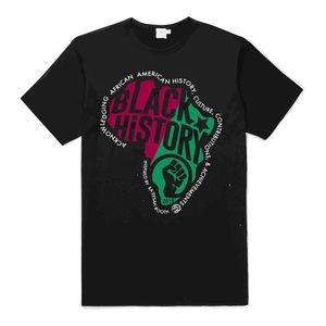 BLACK HISTORY TEE BLACK/ RED/GREEN (white art) L